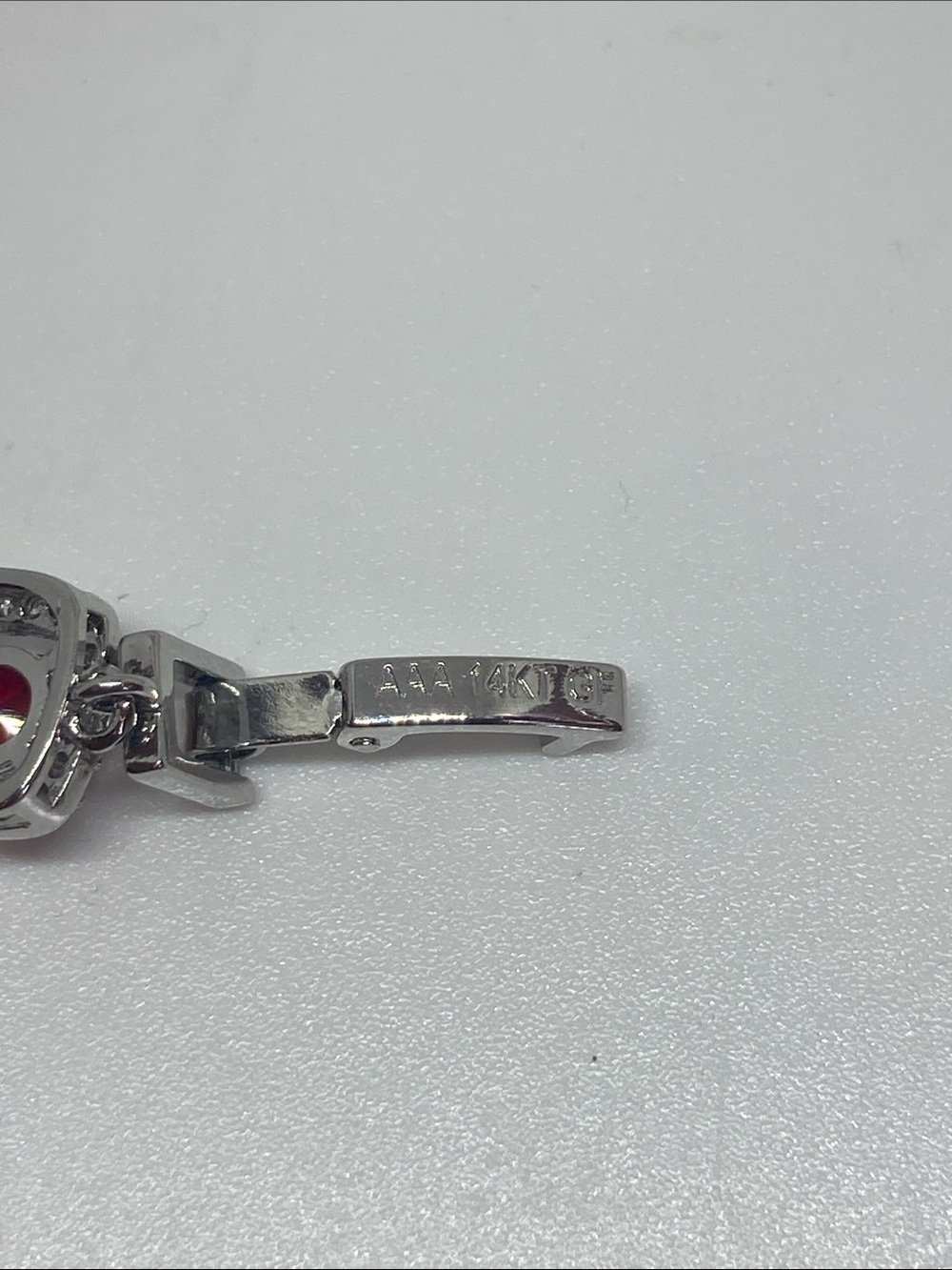 14K Gold Filled Red Cubic Zirconia Tennis Bracelet - Unbranded - Picture 3 of 5